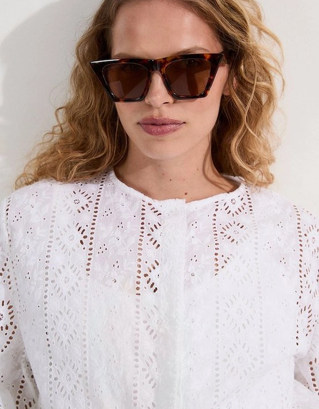 Cotton Broderie Woven Bomber Jacket