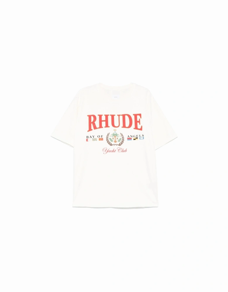 Bay Of Angels Yacht Club Printed T-Shirt in White