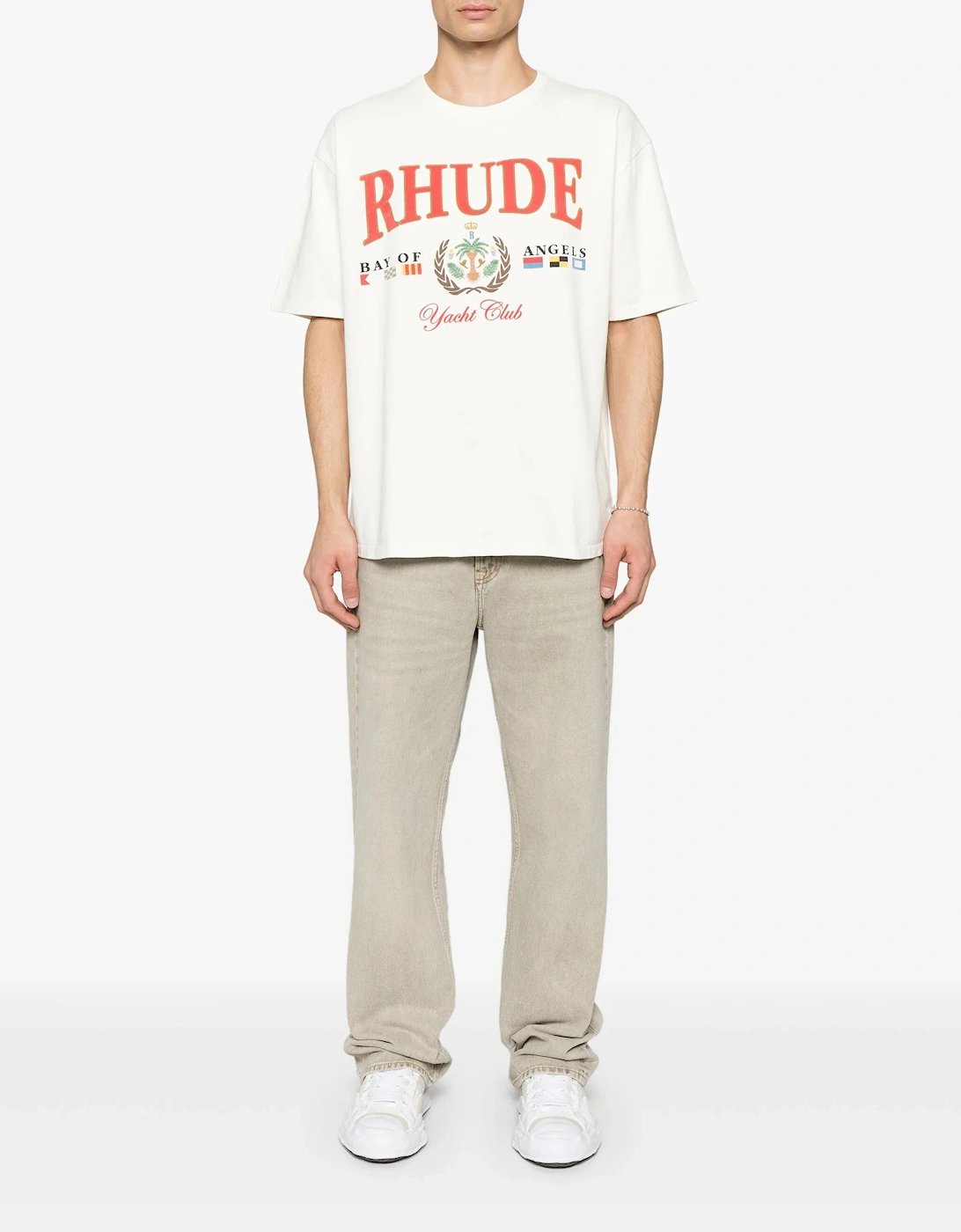 Bay Of Angels Yacht Club Printed T-Shirt in White
