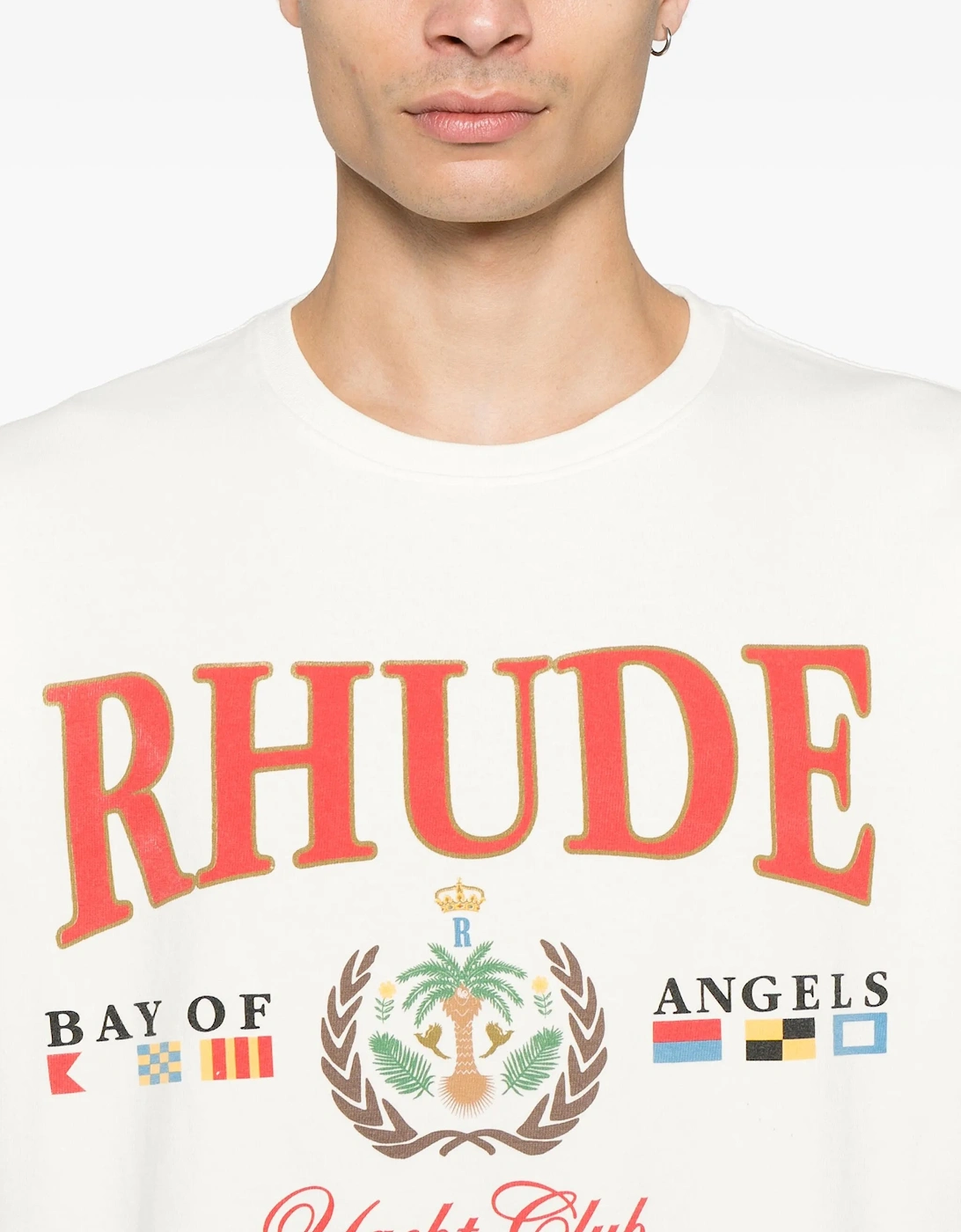 Bay Of Angels Yacht Club Printed T-Shirt in White