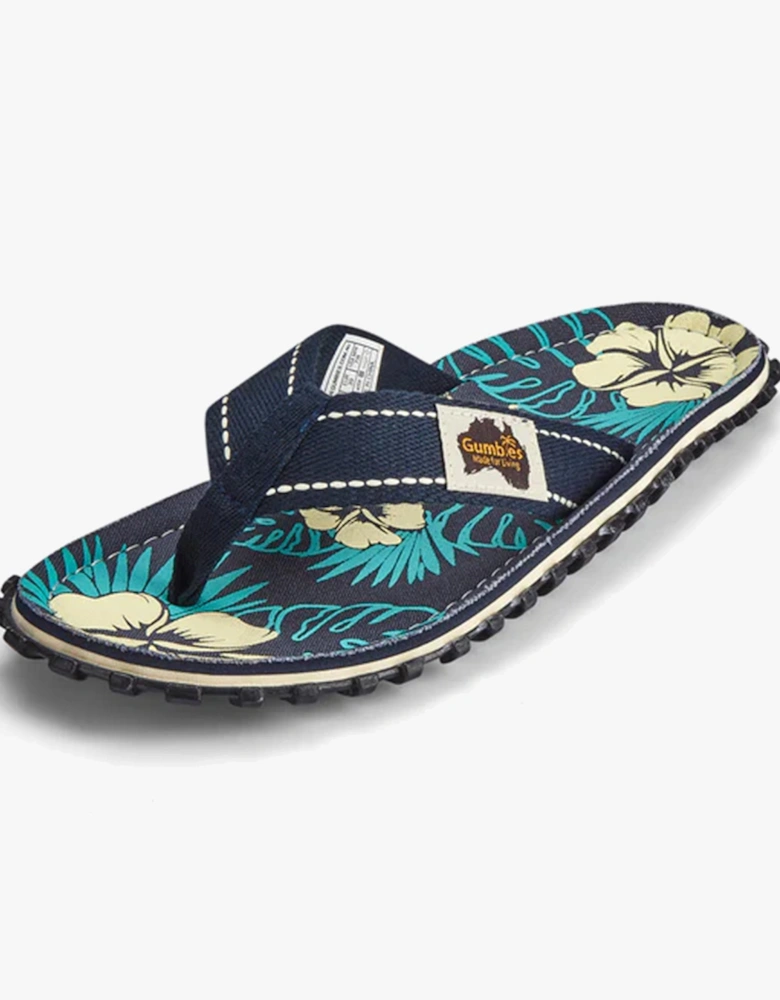 ISLANDER Unisex Recycled Flip-Flops Blue Hibiscus