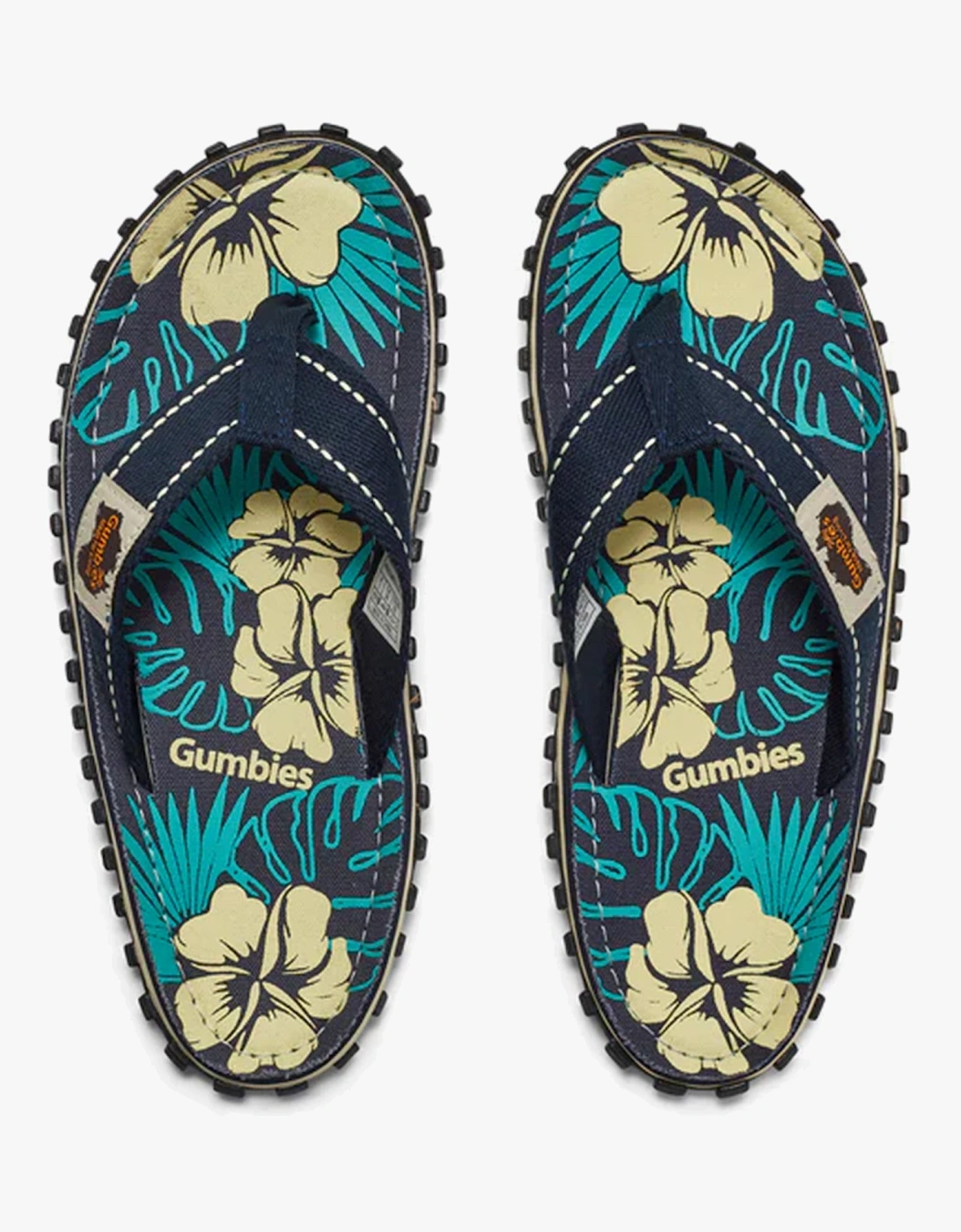 ISLANDER Unisex Recycled Flip-Flops Blue Hibiscus, 7 of 6