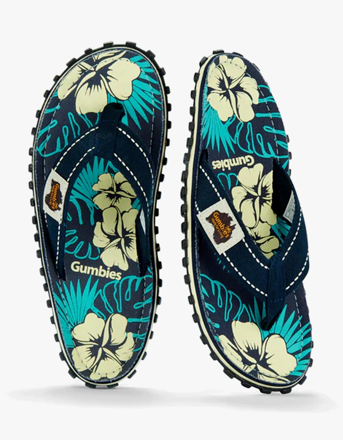 ISLANDER Unisex Recycled Flip-Flops Blue Hibiscus