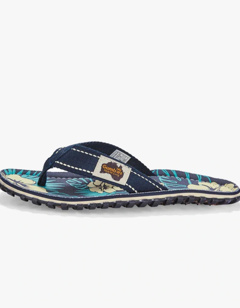 ISLANDER Unisex Recycled Flip-Flops Blue Hibiscus