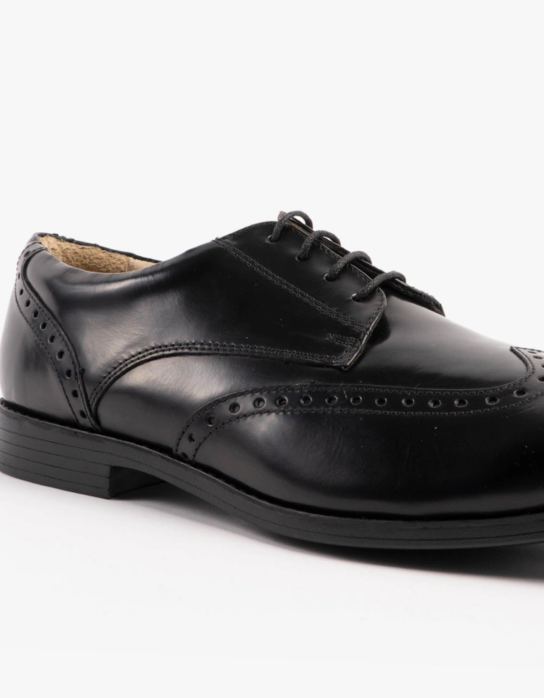 BUCKINGHAM Mens Leather Brogue Shoes Black
