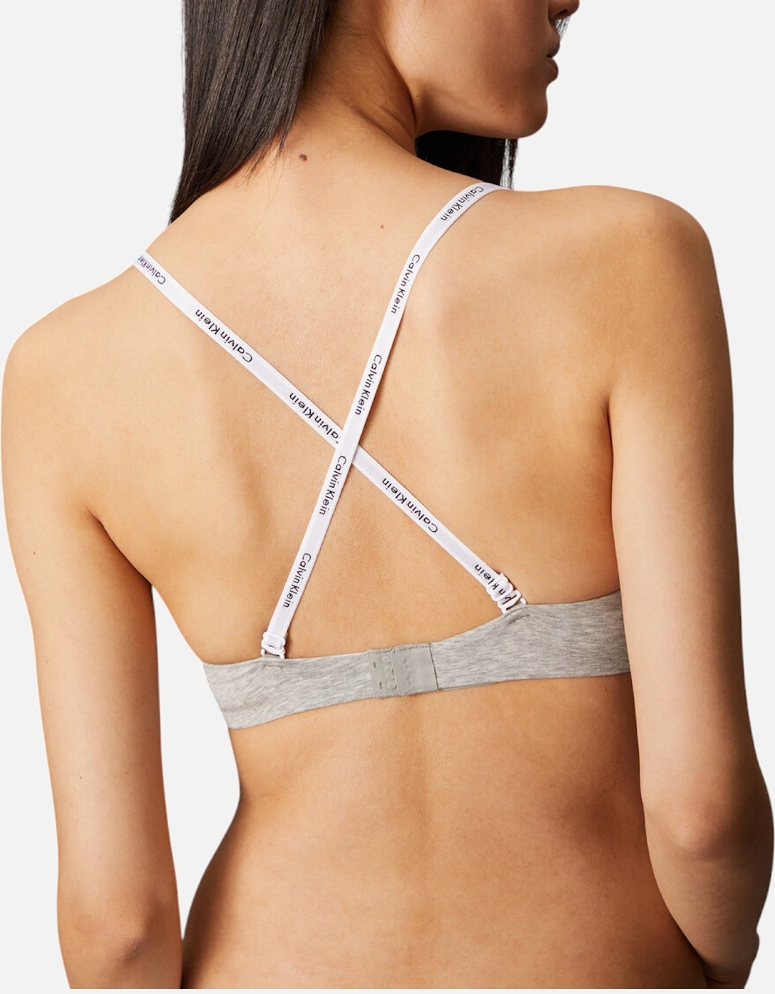 Womens Bra Cotton Modal Wirefree Push Up Plunge New Grey Underwear