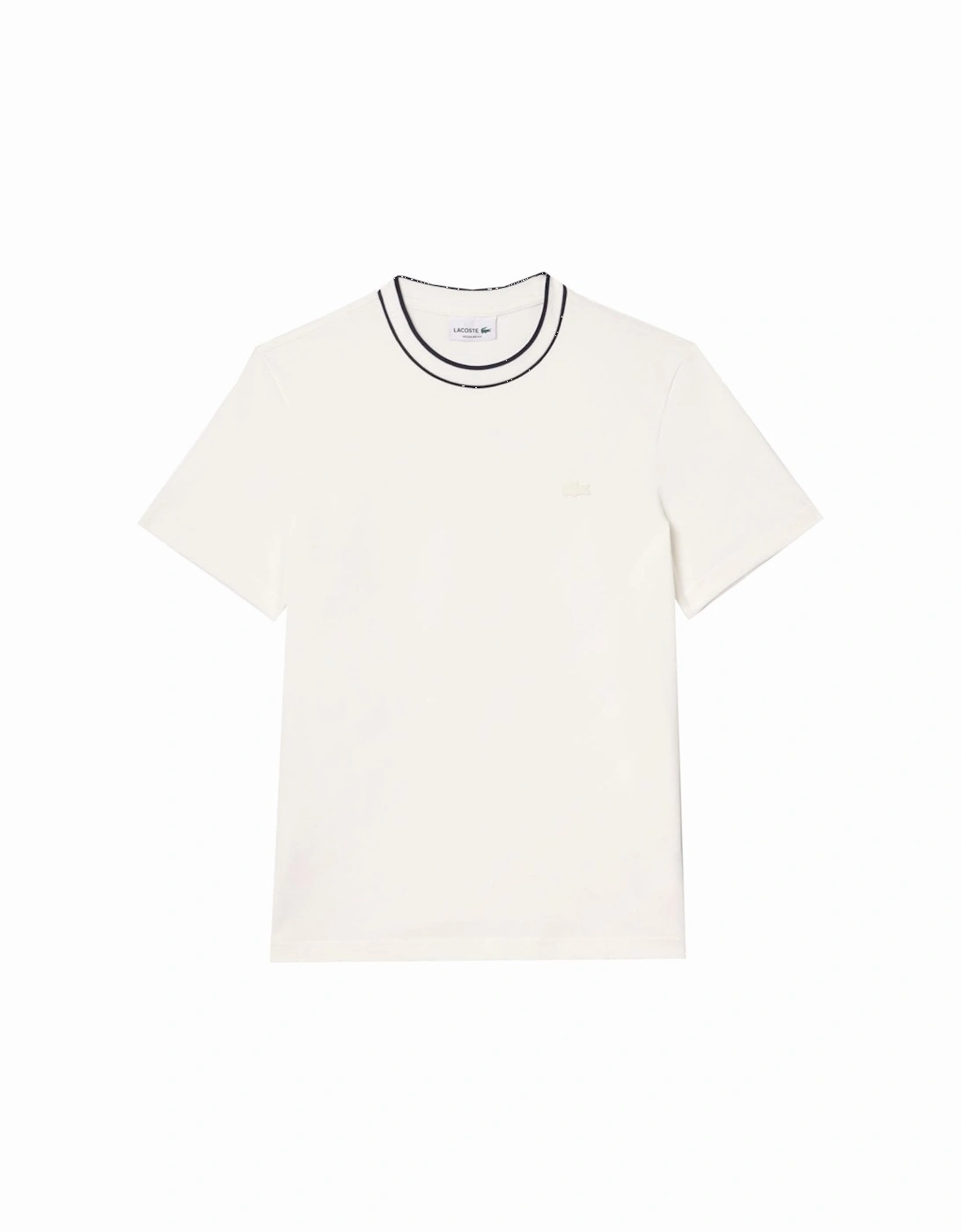 Men's White Striped Collar T-shirt, 3 of 2