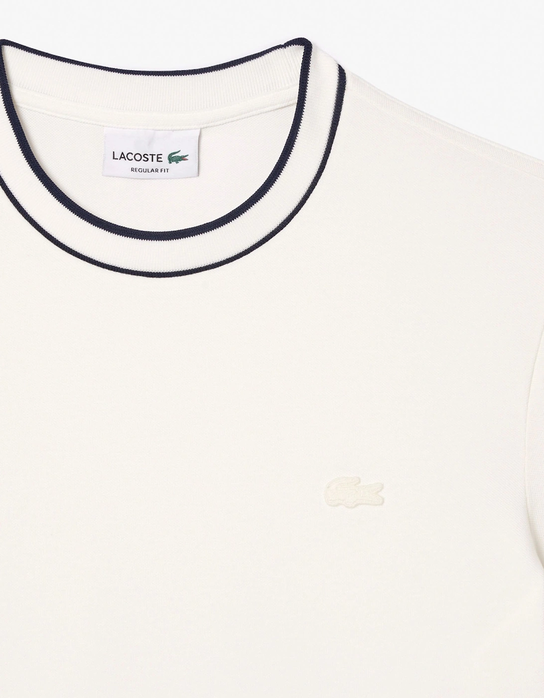 Men's White Striped Collar T-shirt