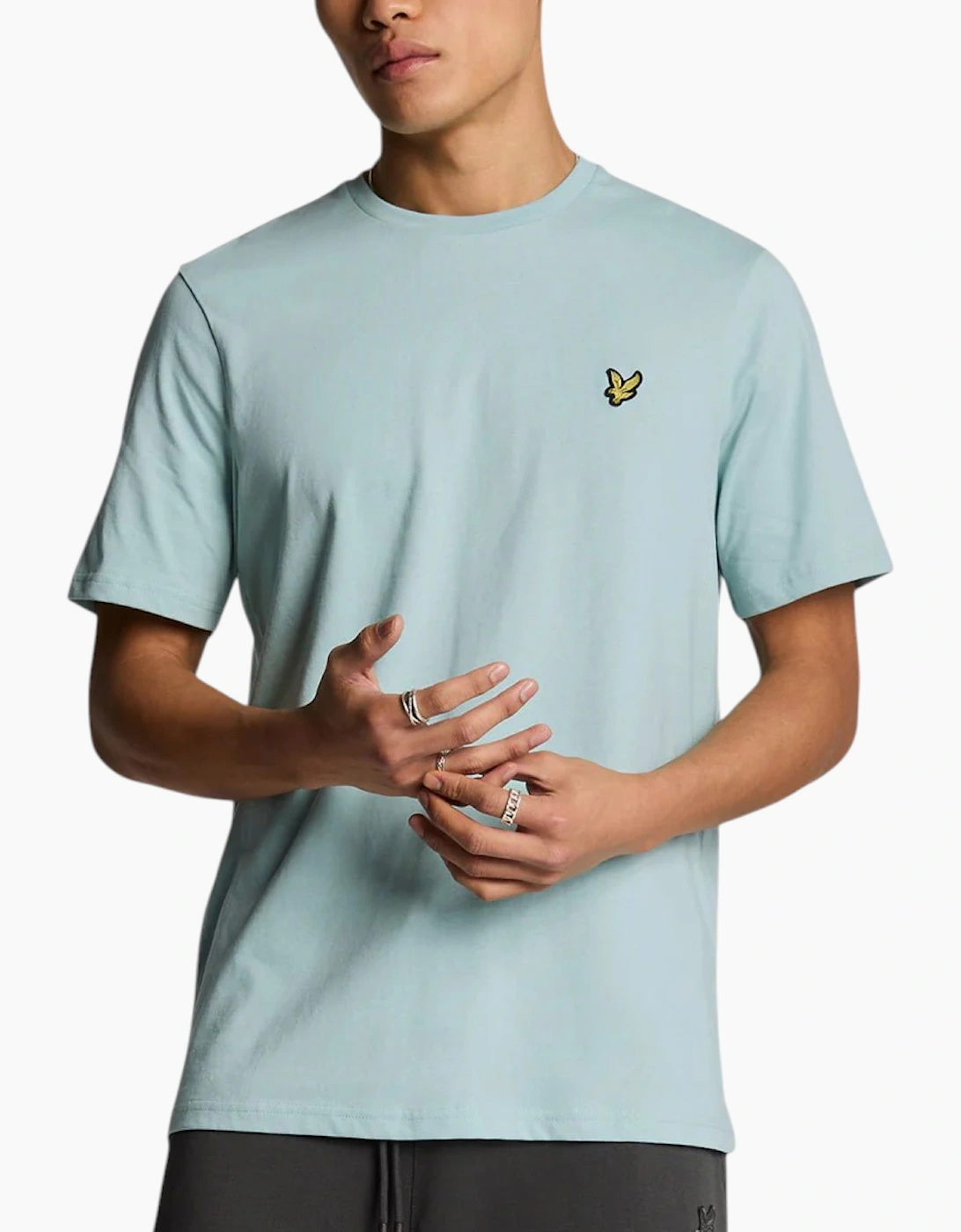 Men's Lyle Scott Mens Short Sleeve T Shirts Regular Fit Crew Neck Summer Cotton Tee - Blue - Size: 38