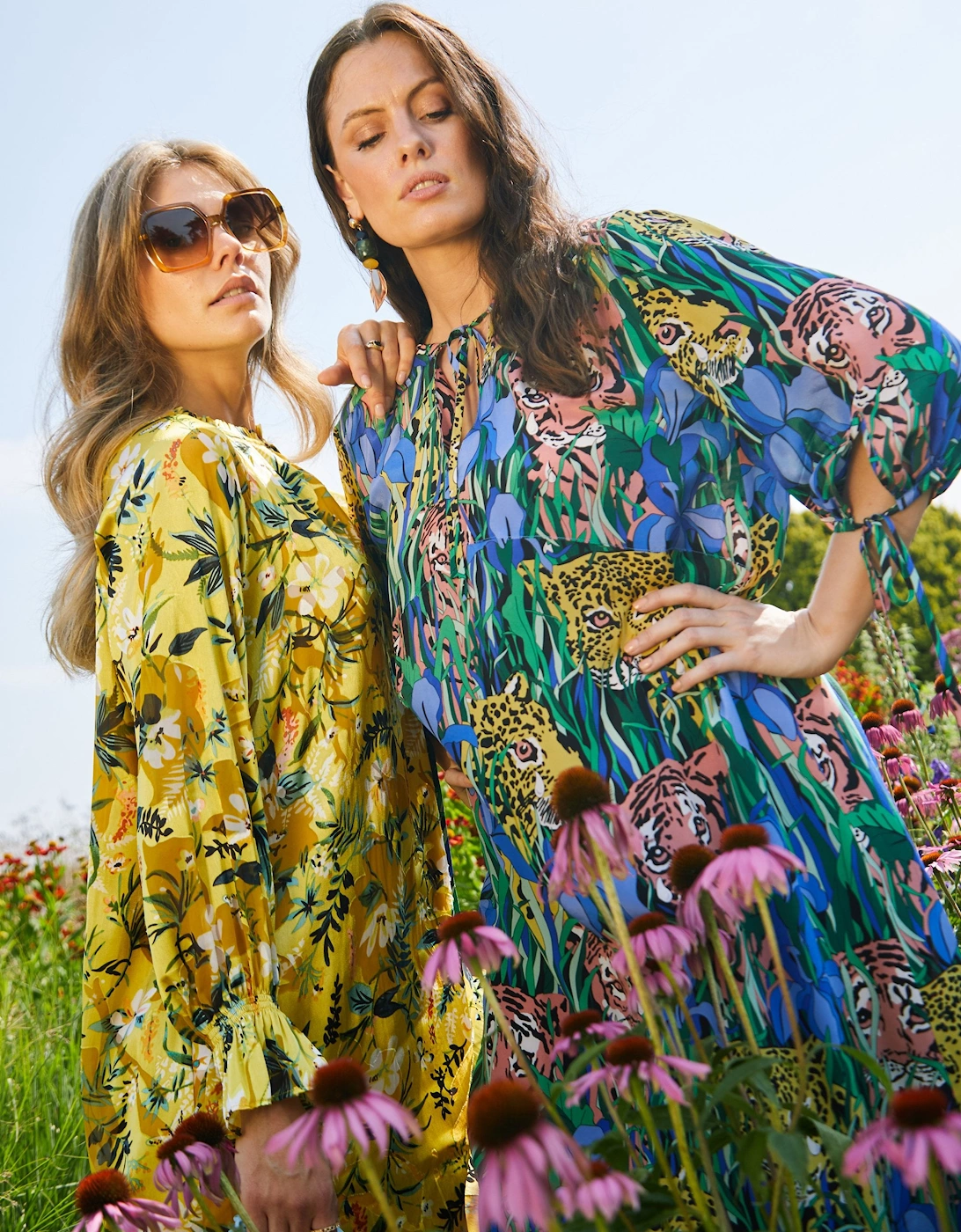 Blue Silk Animal Print Emma Dress, 5 of 4