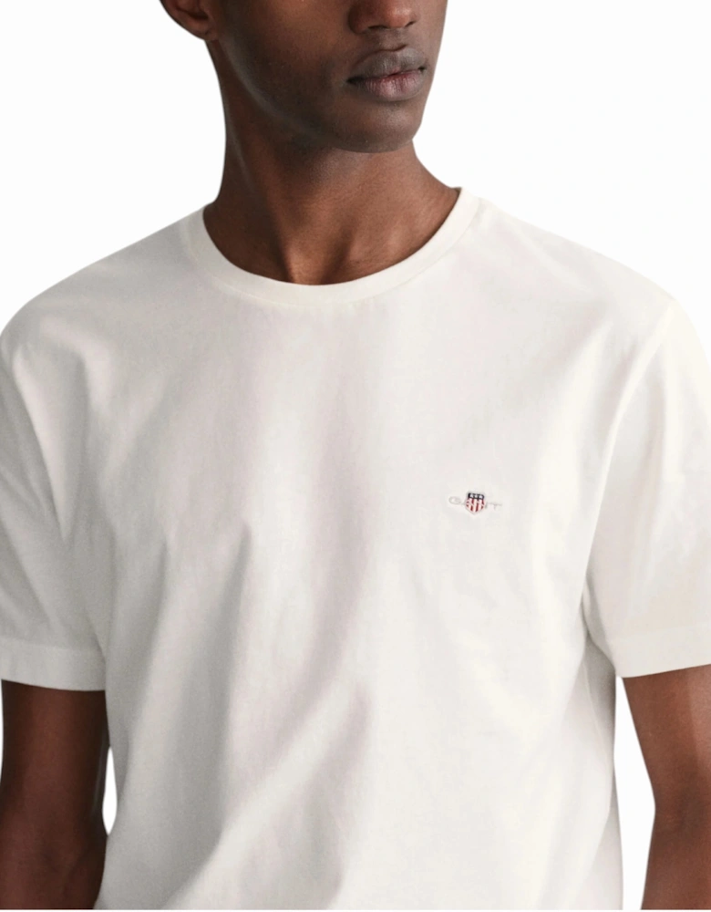 Mens T Shirts Shield Logo Crew Neck Short Sleeve Cotton Summer Casual Tee