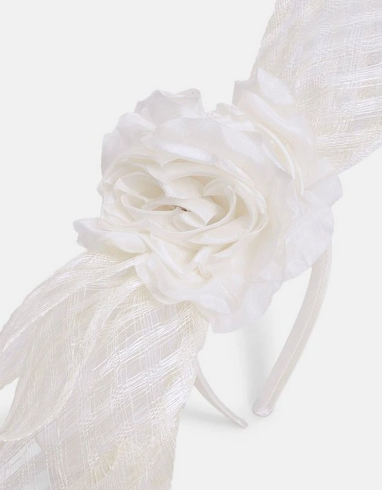 Mesh Floral Bow Headband