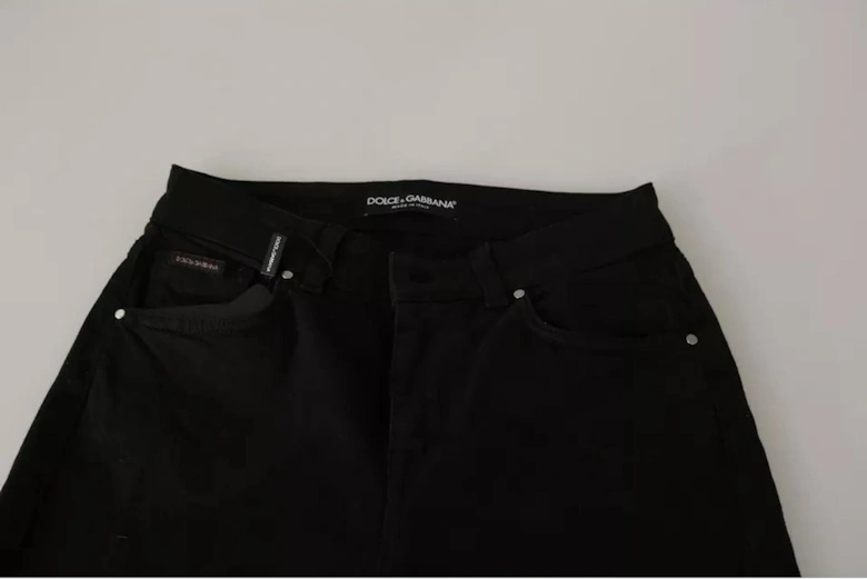 Mid Waist Slim Denim Jeans Women - Black Jeans