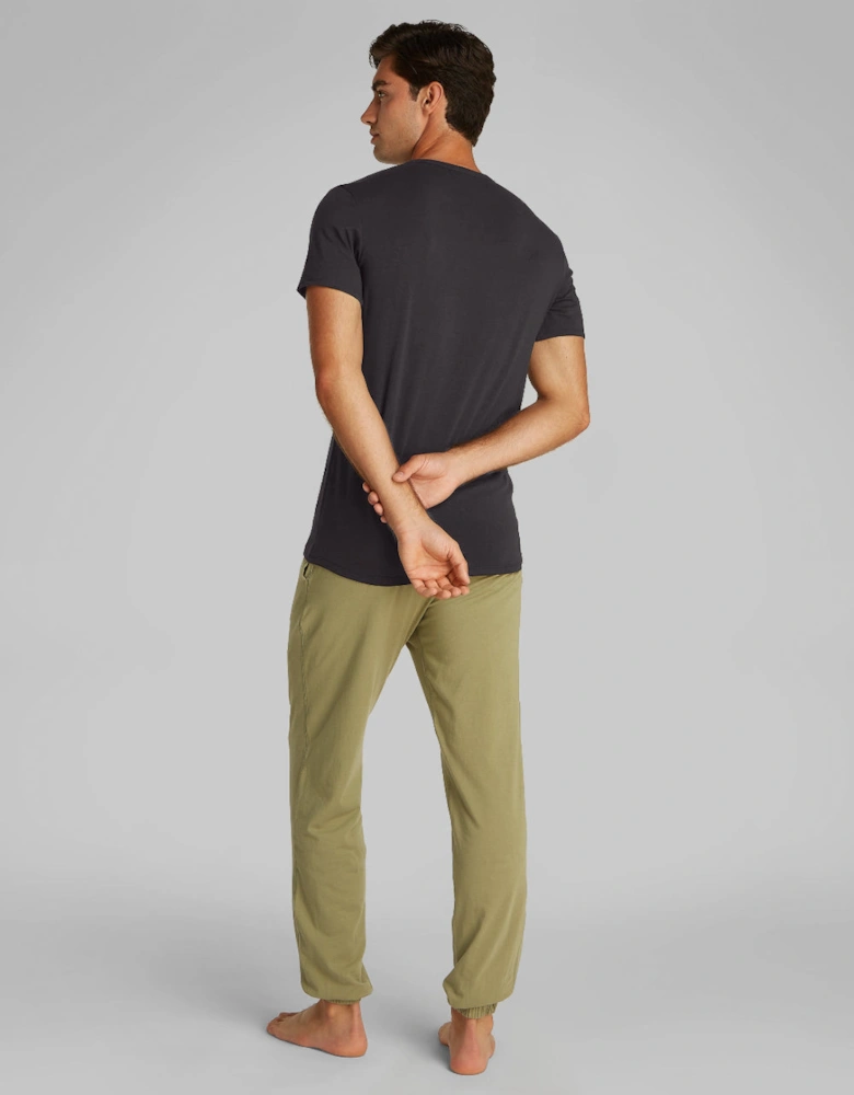 3-Pack Cotton Stretch Blend Crew Neck T-Shirts, Black