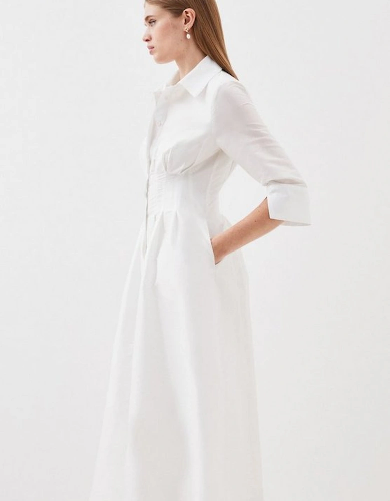 Lydia Millen Petite Tailored Taffeta Darted Waist Midi Dress