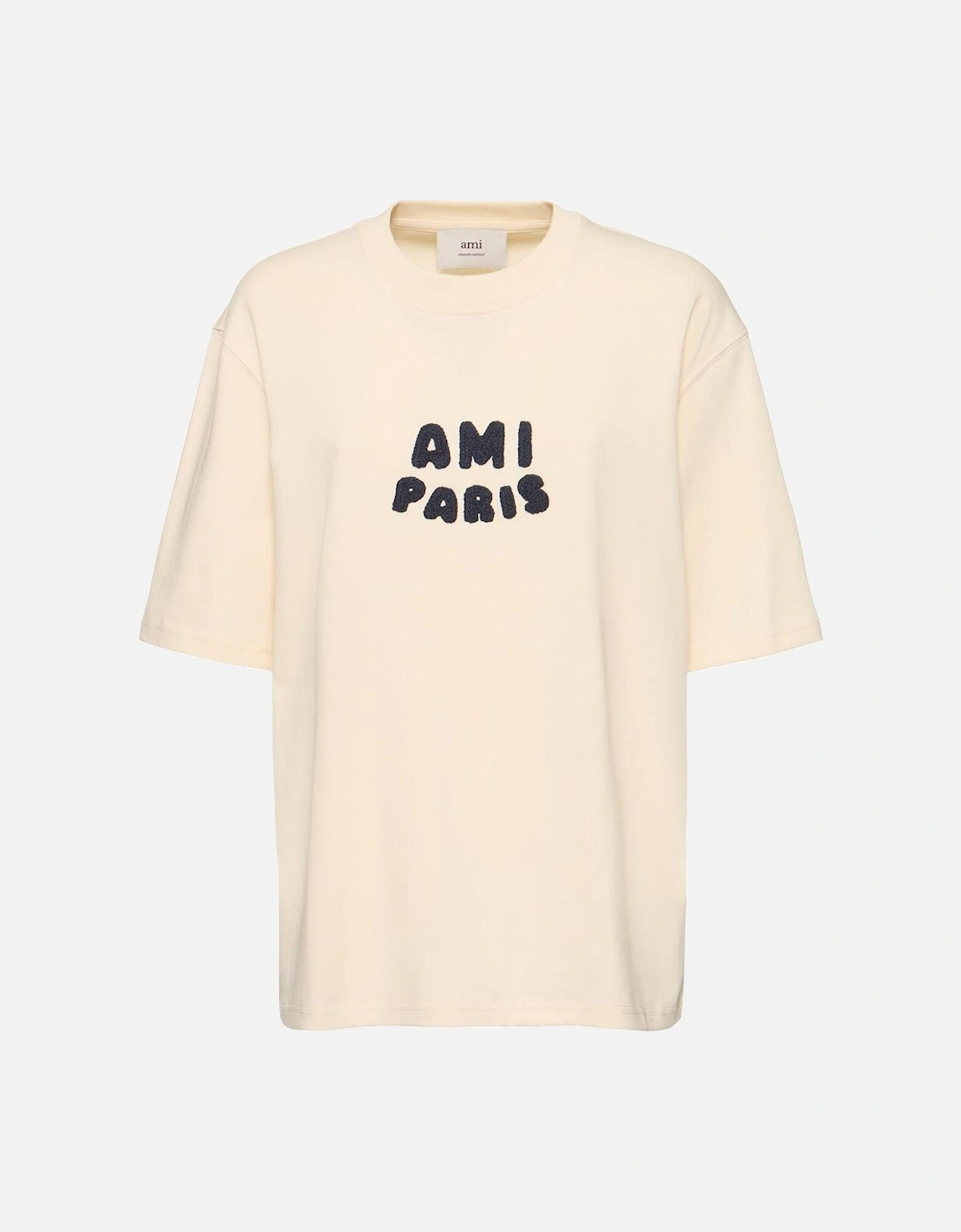 Embroidered Logo T-Shirt in White Cream, 4 of 3