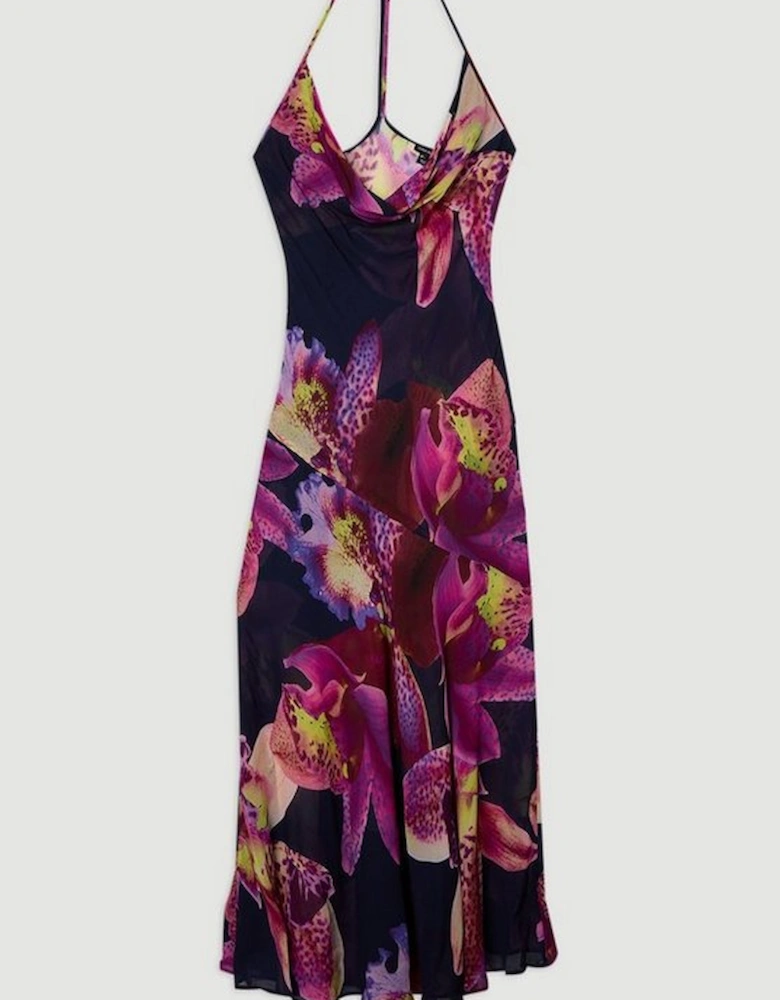 Beach Viscose Georgette Photographic Floral Beach Slip Dress