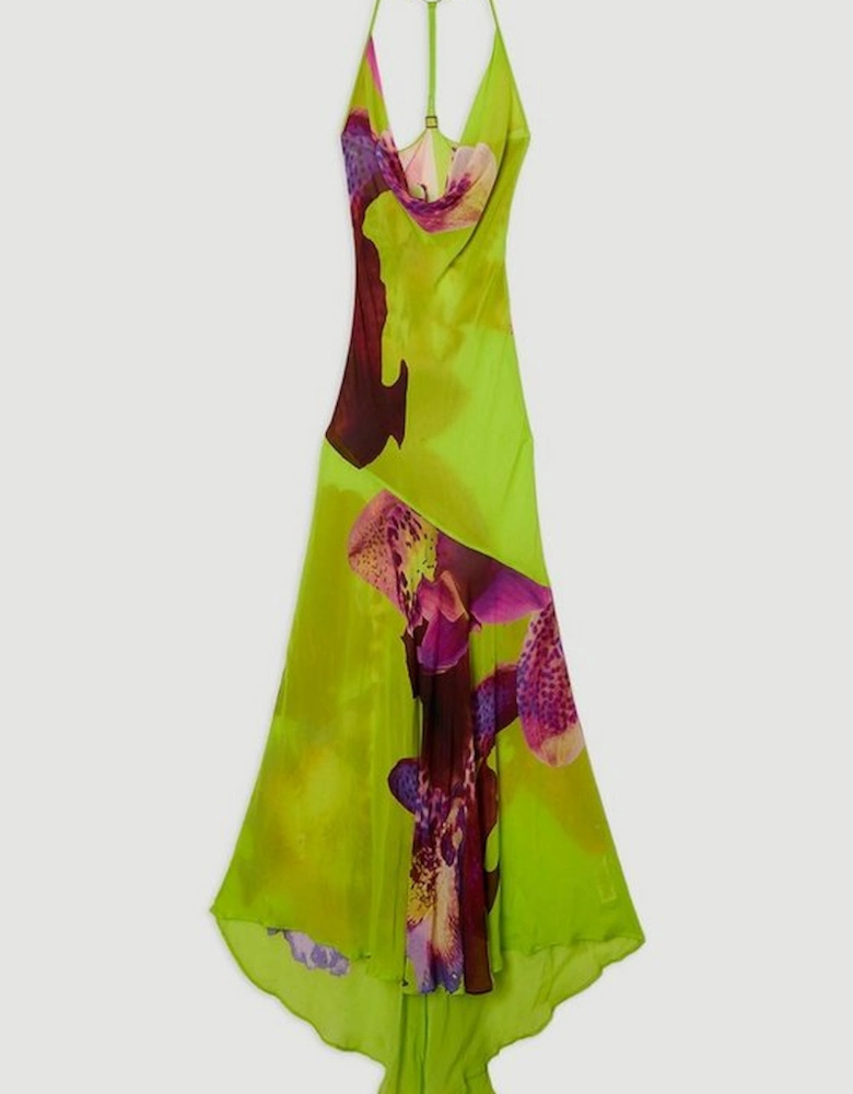 Beach Viscose Georgette Photographic Floral Beach Slip Dress