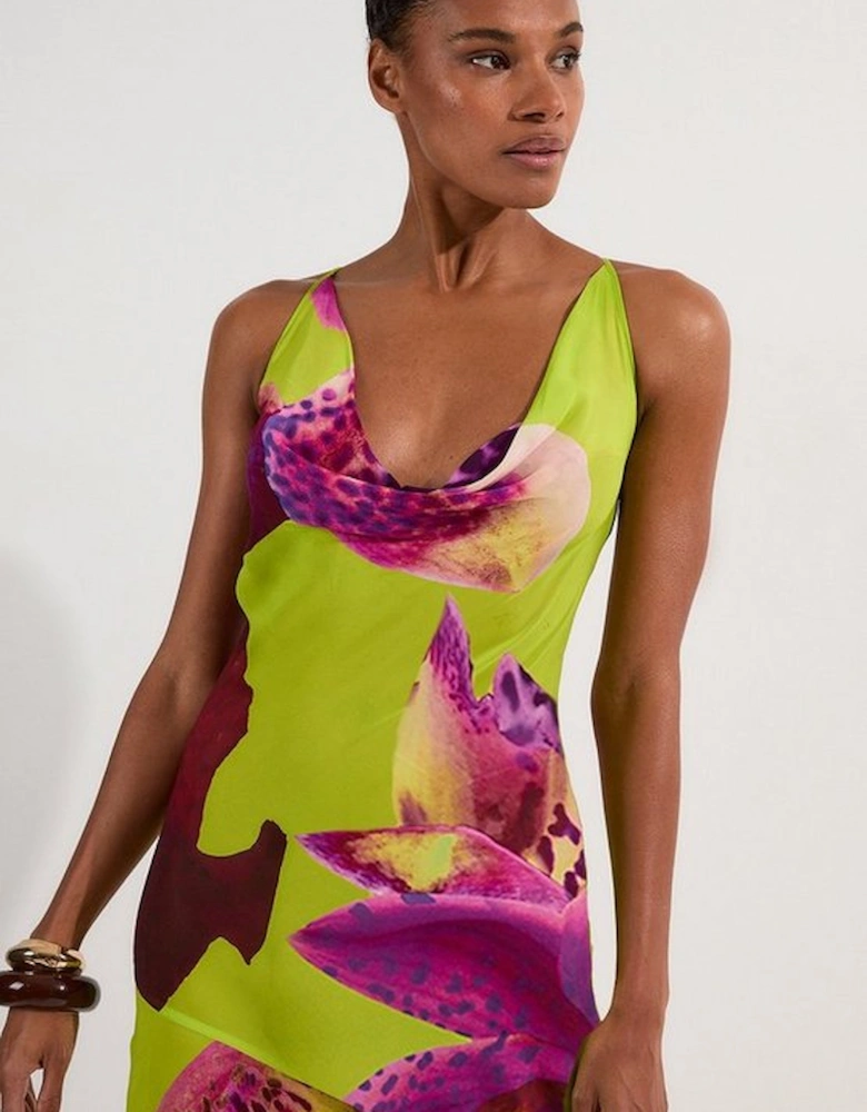 Beach Viscose Georgette Photographic Floral Beach Slip Dress
