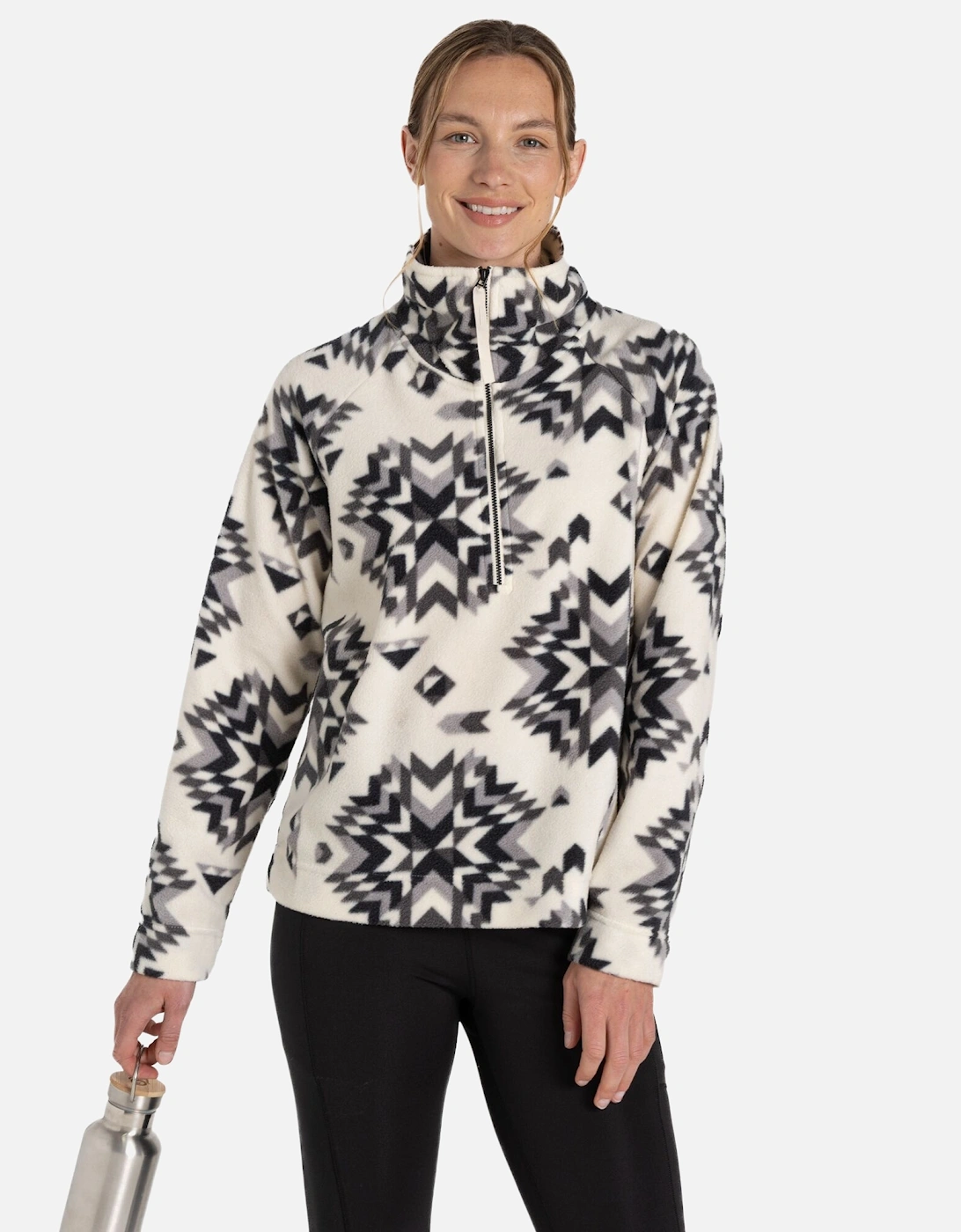 Womens/Ladies Lago Calico Half Zip Fleece Top