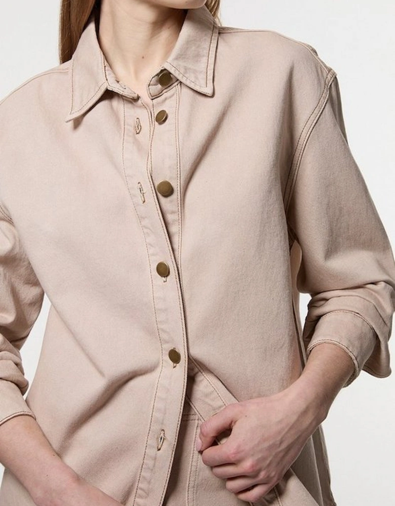 Coloured Denim Button Jacket