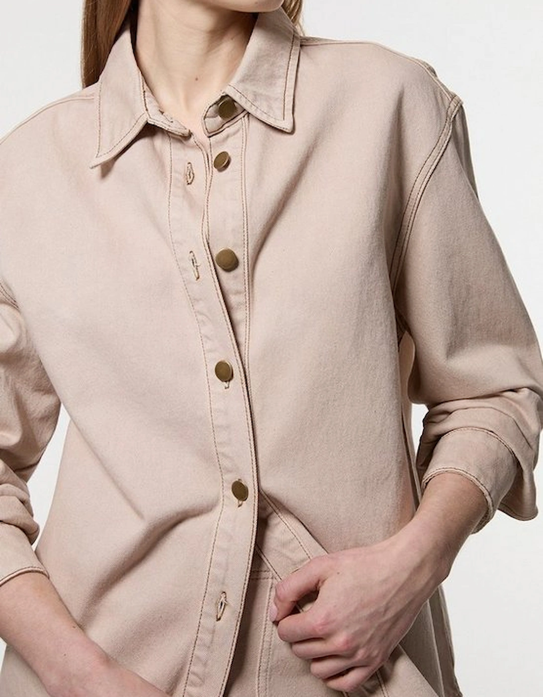 Coloured Denim Button Jacket
