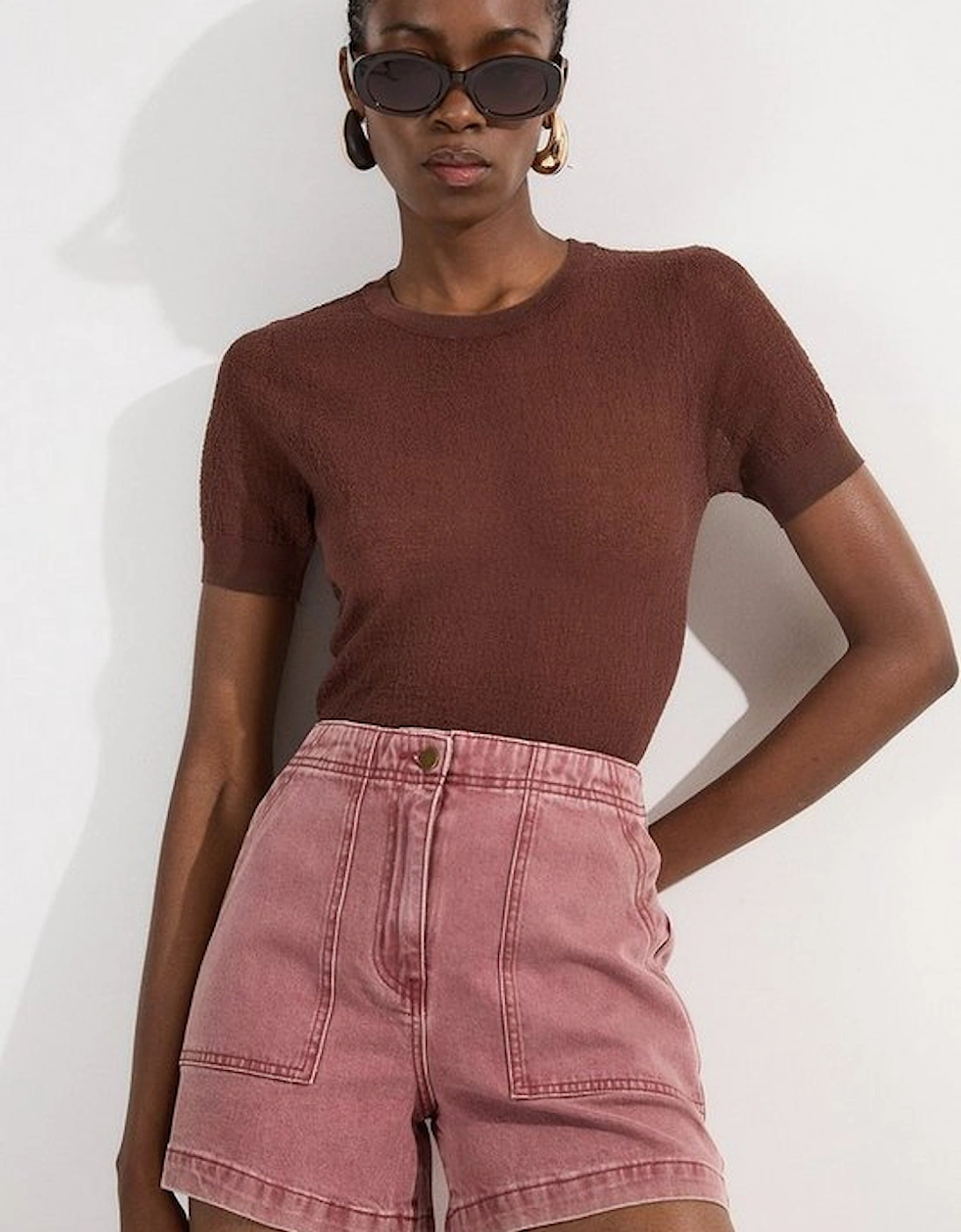 Coloured Denim Tailored Short, 4 of 3