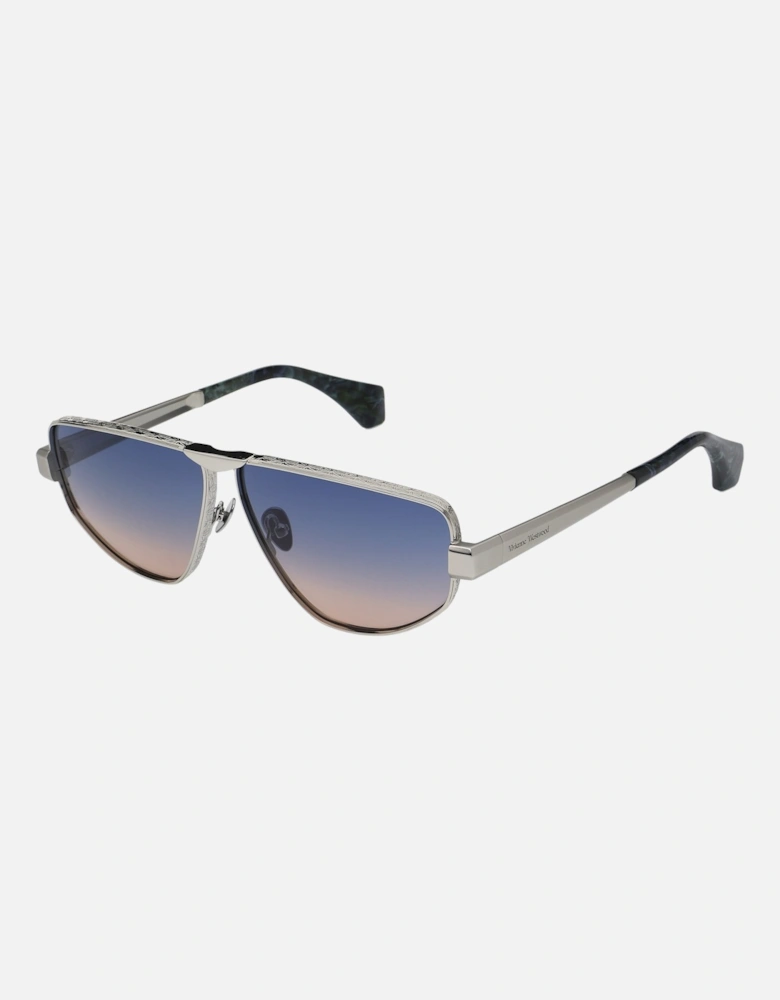 Suzi Sunglasses - Silver/Blue