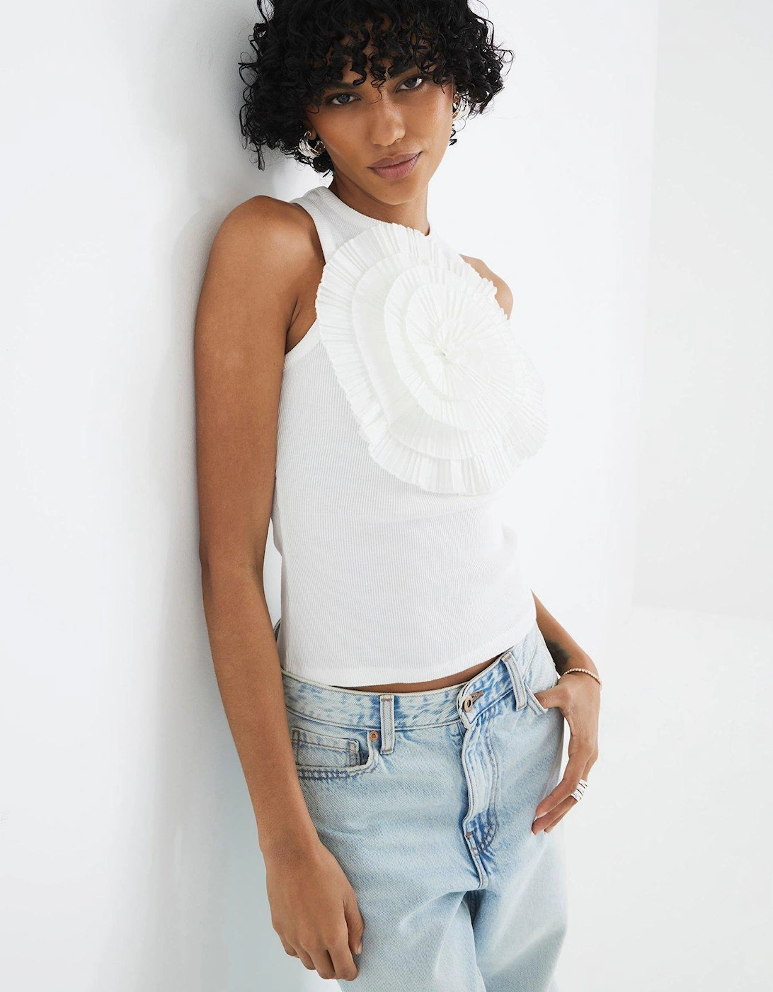 Ruffle 3D Floral Tank, 2 of 1