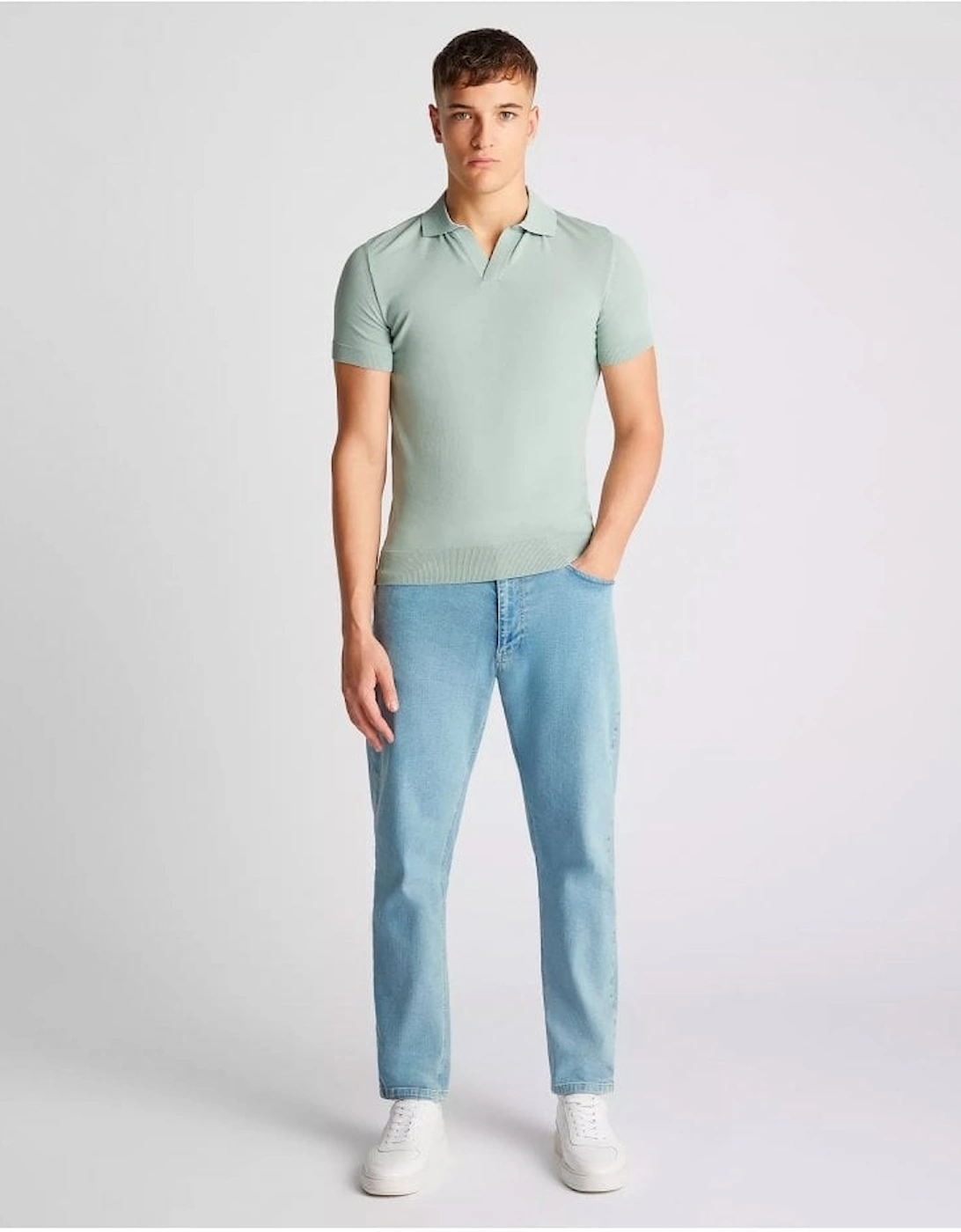 Short Sleeve Polo Shirt Light Green