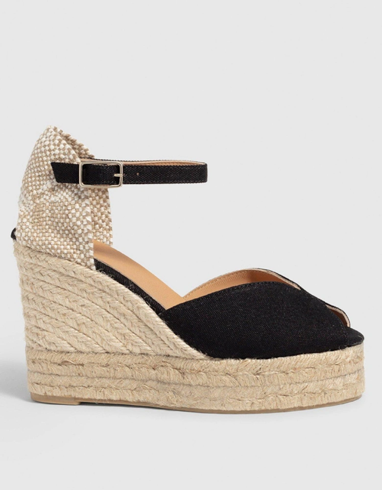 Bianca Chunky Open Toe Espadrille - Black