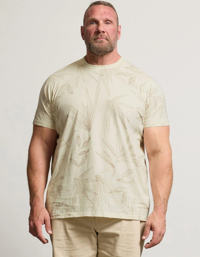 Leaf Print T-Shirt - Natural