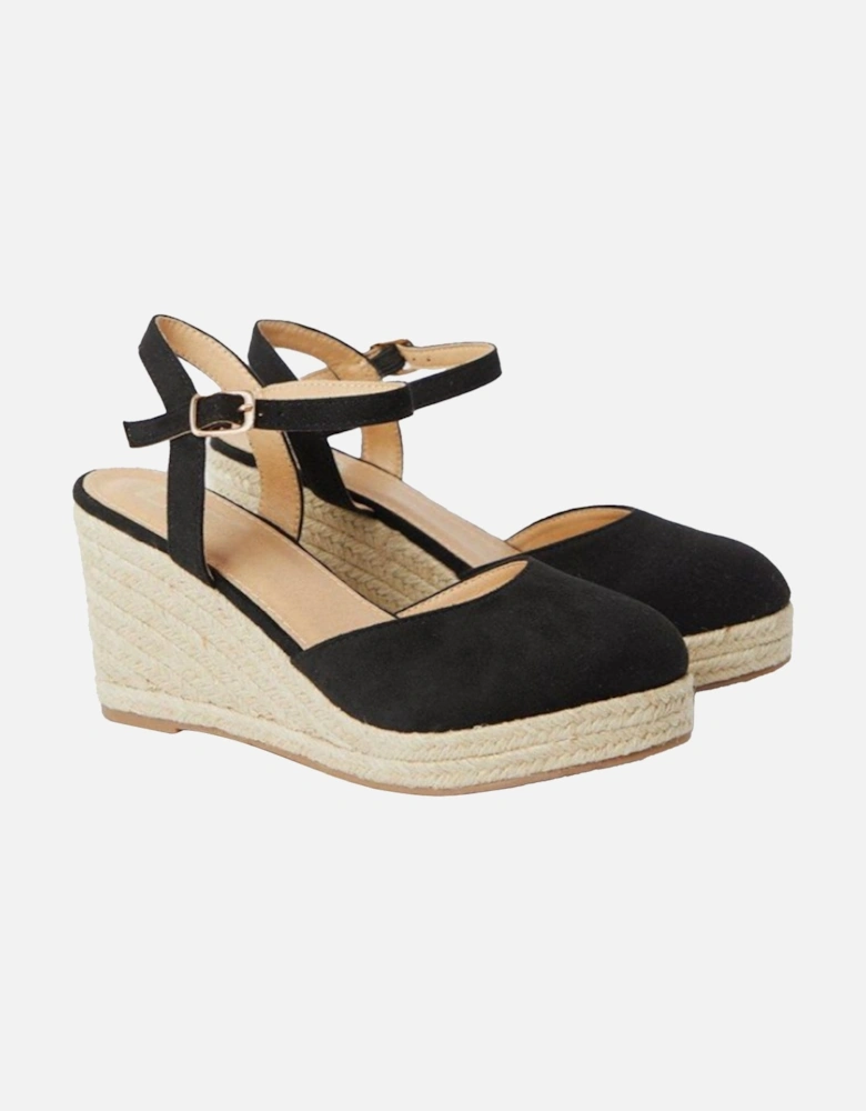 Womens/Ladies Rumor Closed Toe Wide Wedges