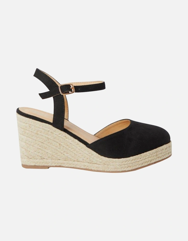 Womens/Ladies Rumor Closed Toe Wide Wedges
