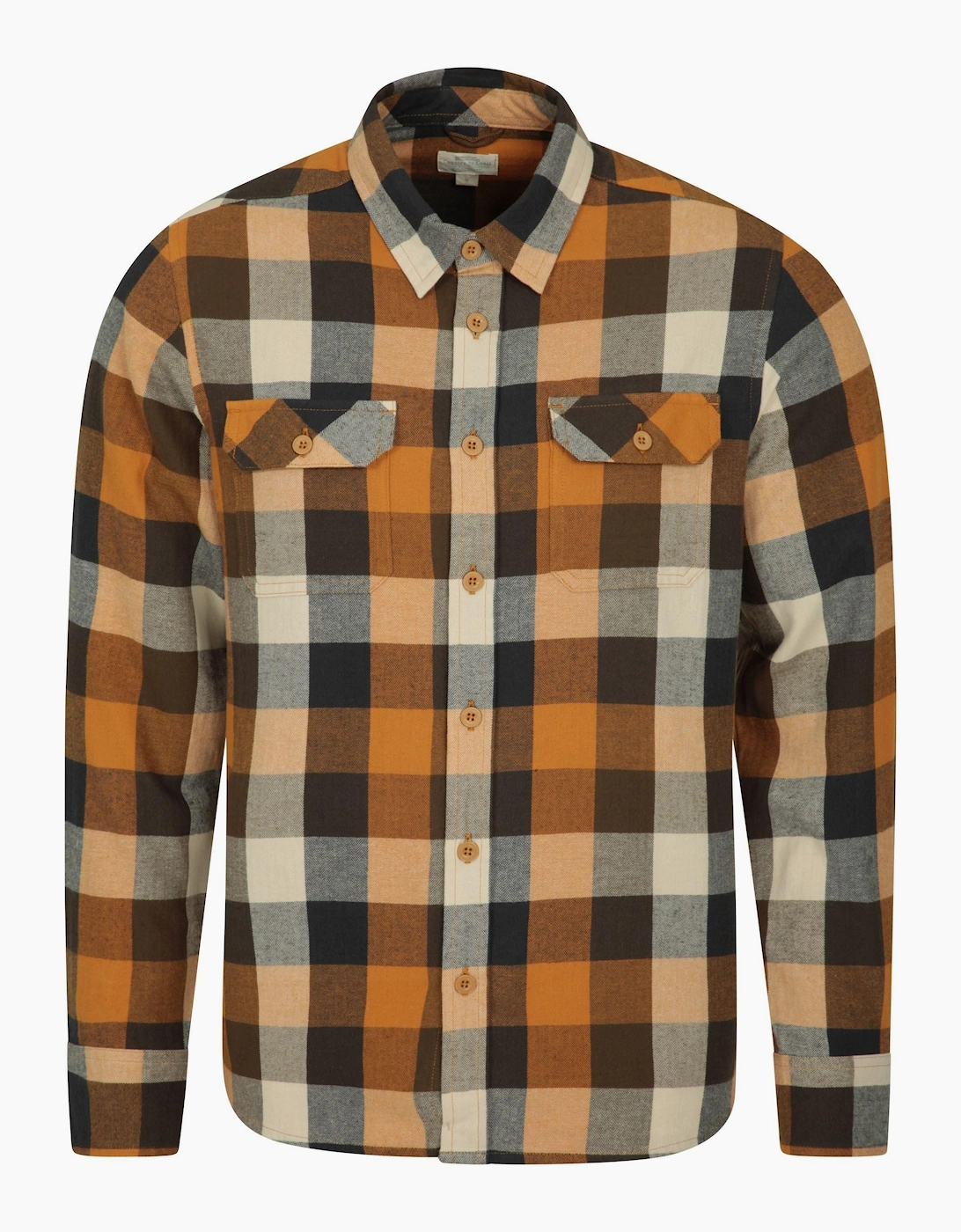 Mountain Warehouse Men's Red/Orange/Brown Trace Flannel Long-Sleeved Shirt - : 38/Regular M