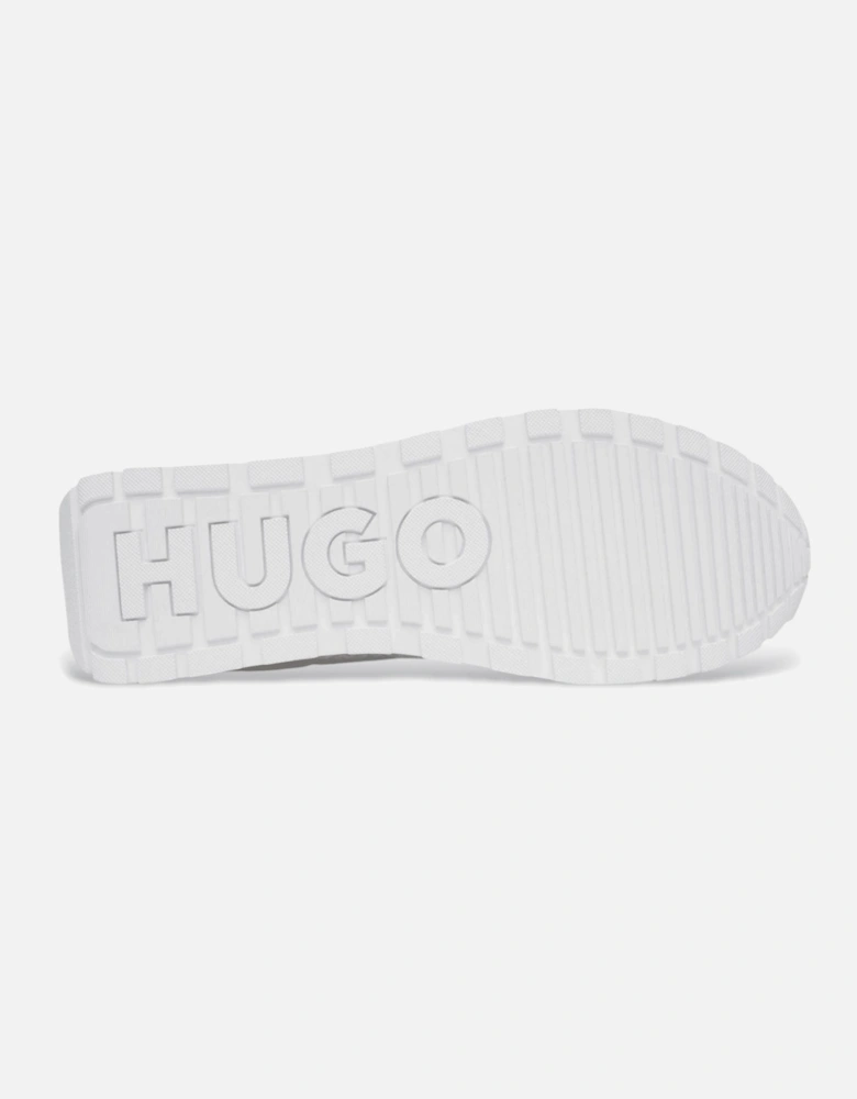 Icelin_Runn Mixed Material White Sneaker Trainers