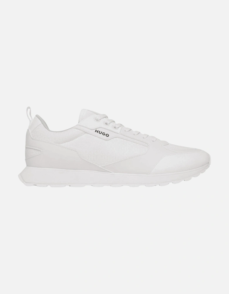 Icelin_Runn Mixed Material White Sneaker Trainers