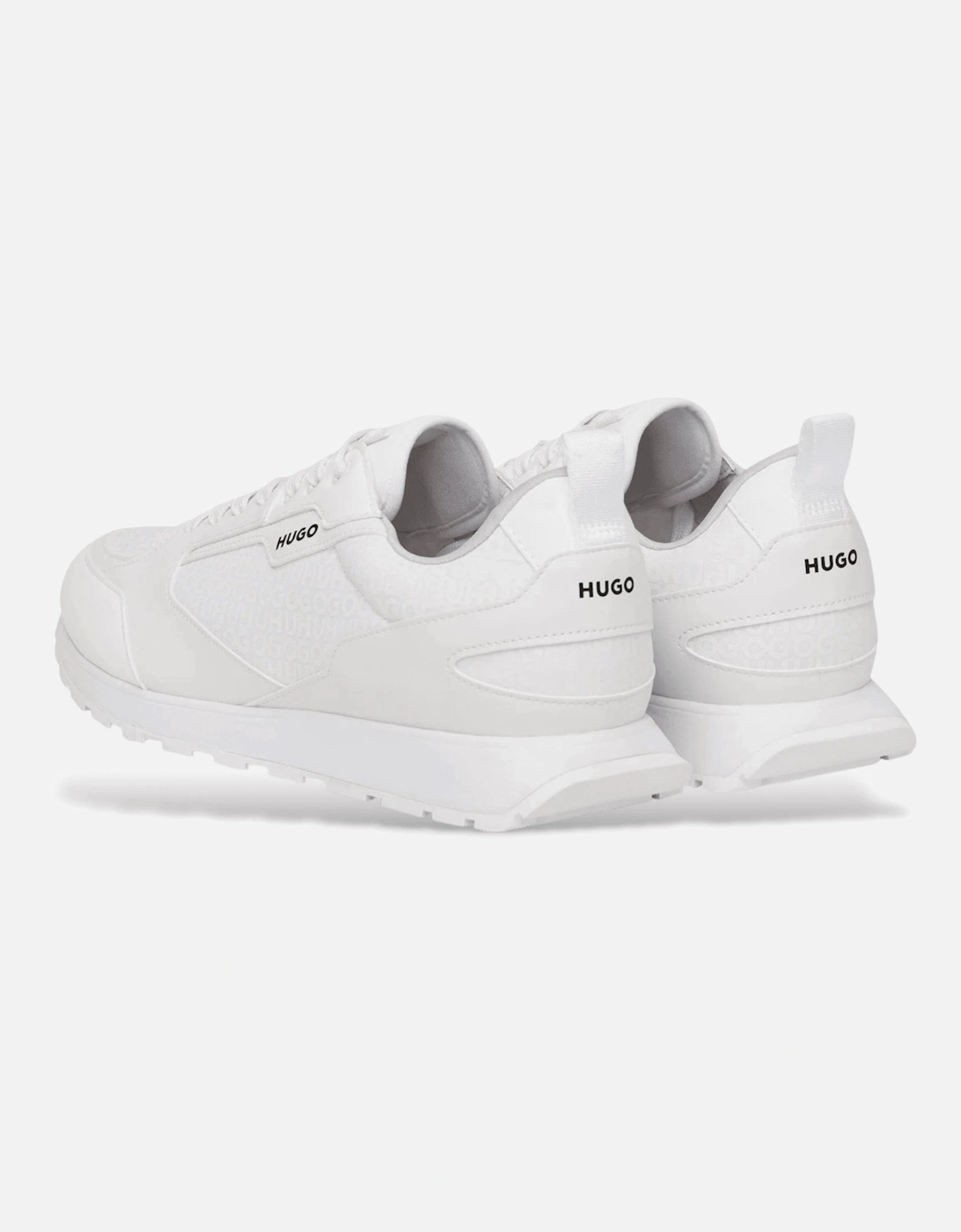 Icelin_Runn Mixed Material White Sneaker Trainers