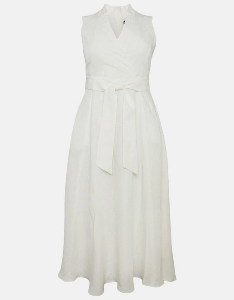 Lydia Millen Plus Size Linen Wrap Tie Waisted Maxi Dress