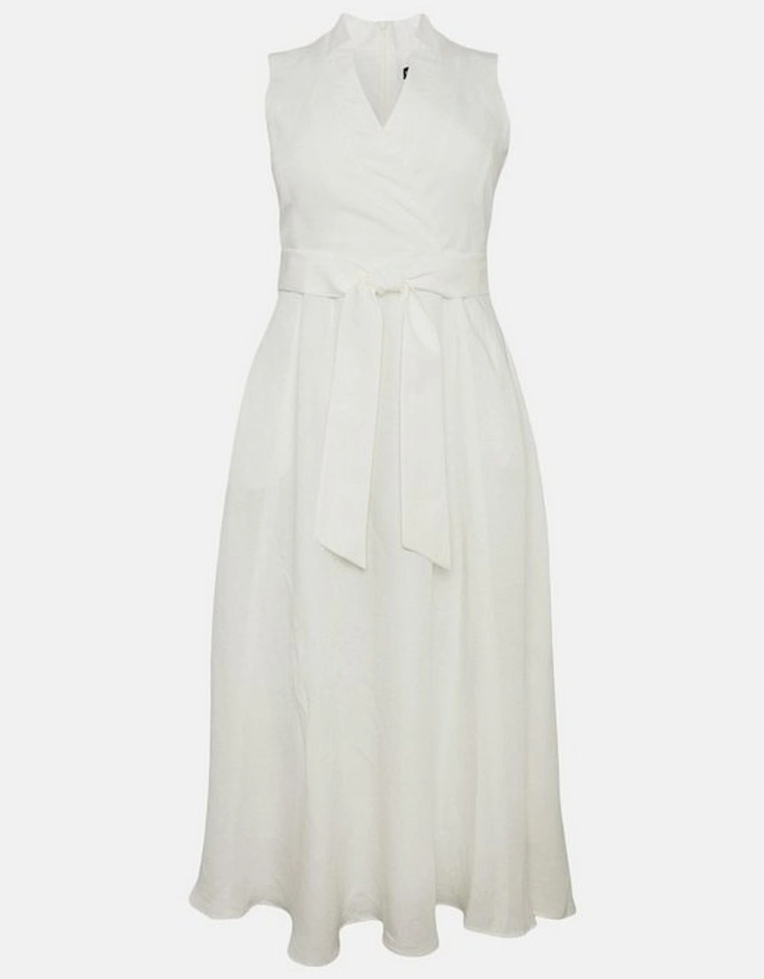 Lydia Millen Plus Size Linen Wrap Tie Waisted Maxi Dress
