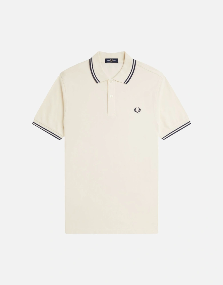 Twin Tipped Polo Shirt Ecru/Tennis Blue