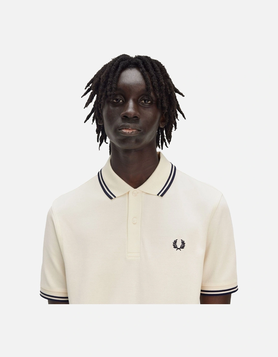 Twin Tipped Polo Shirt Ecru/Tennis Blue