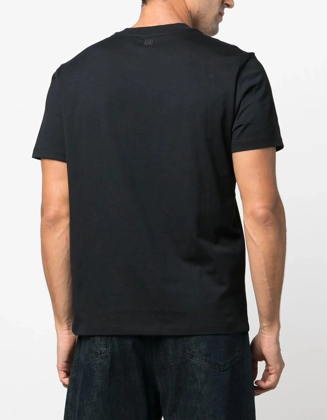 Ami De Coeur Red Embroidered Logo T-Shirt in Black