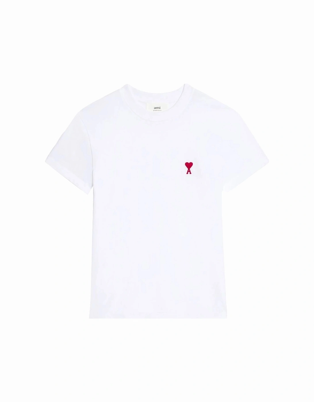 Ami De Coeur Red Embroidered Logo T-Shirt in White, 6 of 5