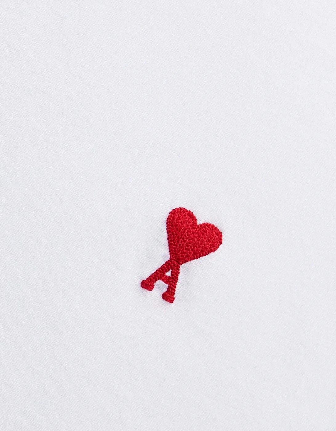 Ami De Coeur Red Embroidered Logo T-Shirt in White