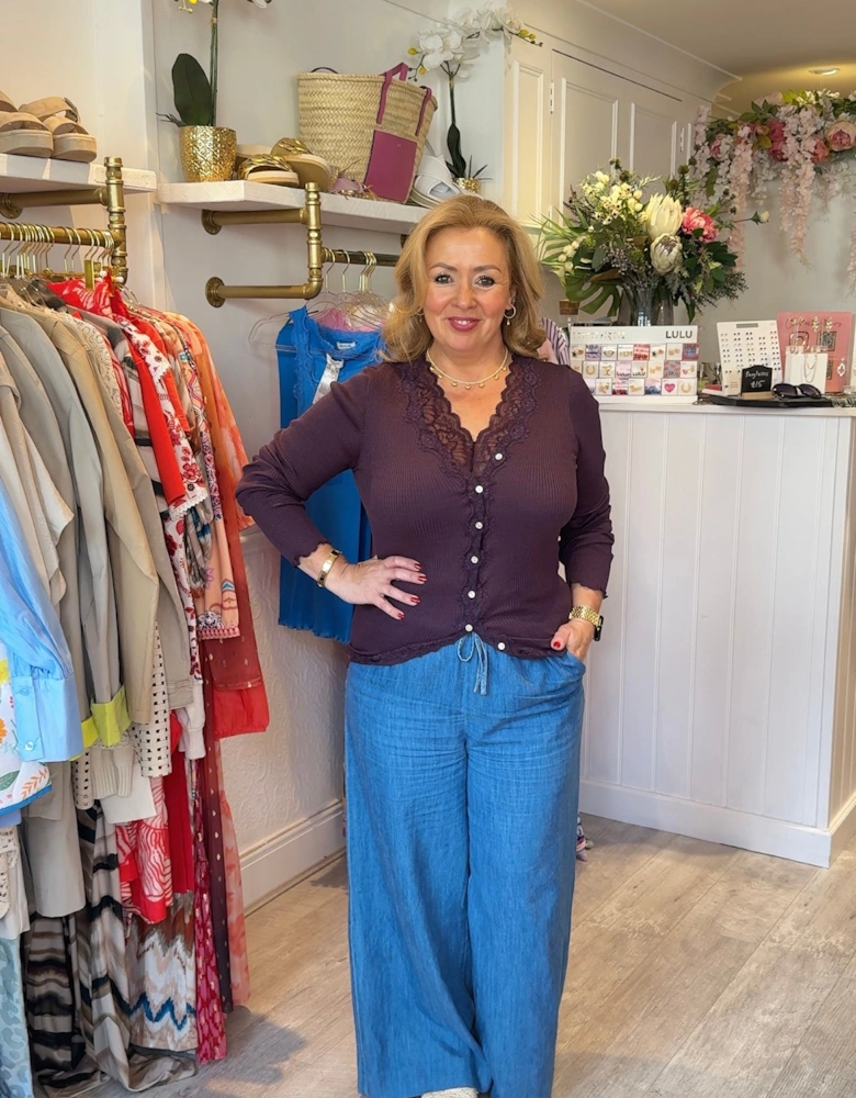 Babette silk long sleeve v neck cardigan