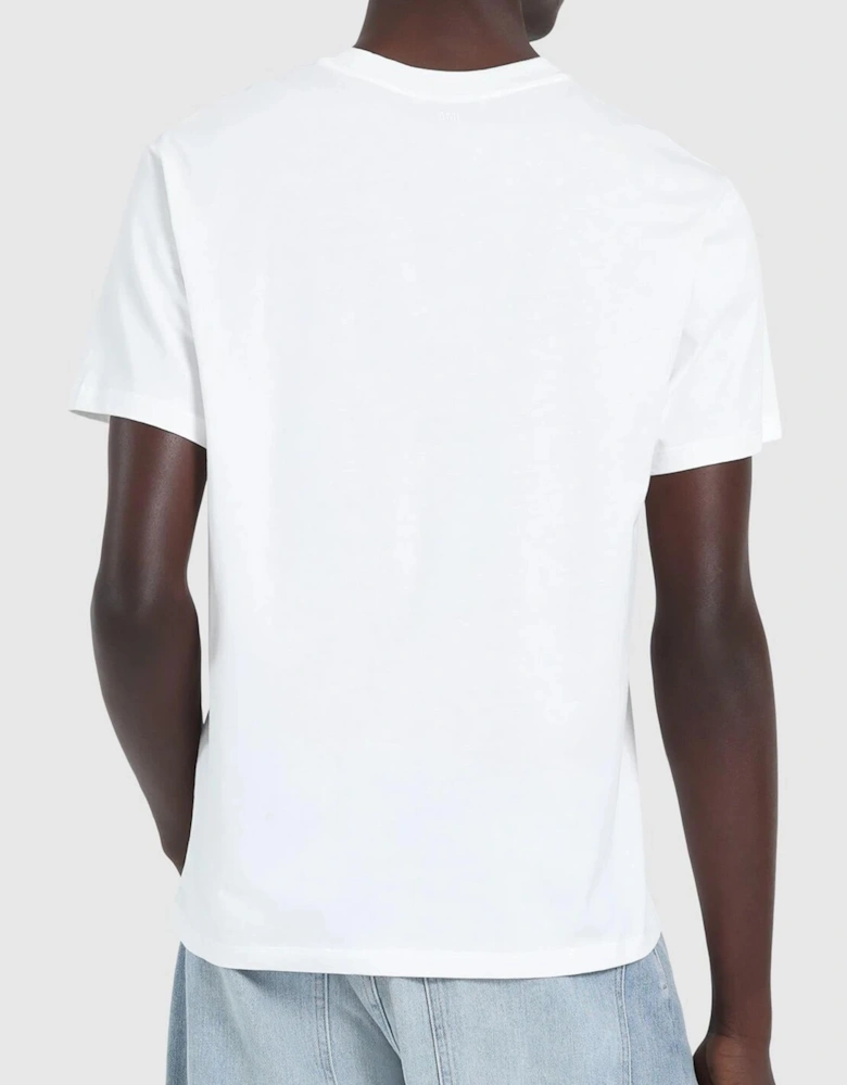 Ami De Coeur White Embroidered Logo T-Shirt in White