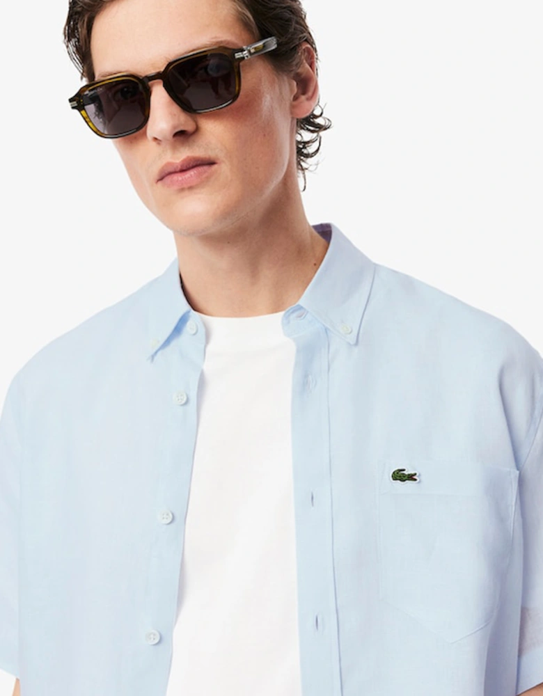 Men's Short Sleeved Linen Shirt