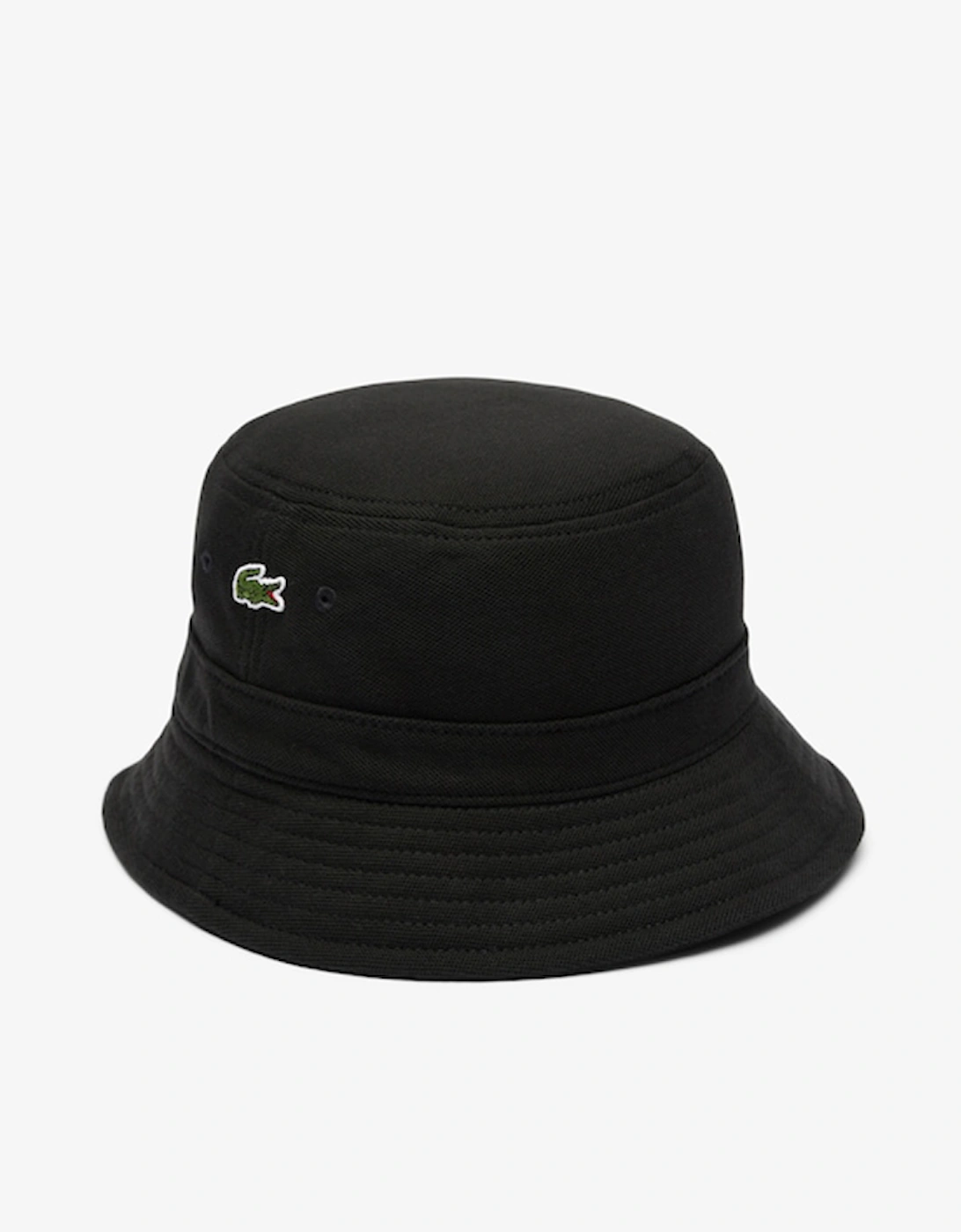 Lacoste Men's Black Pique Bucket Hat  Large