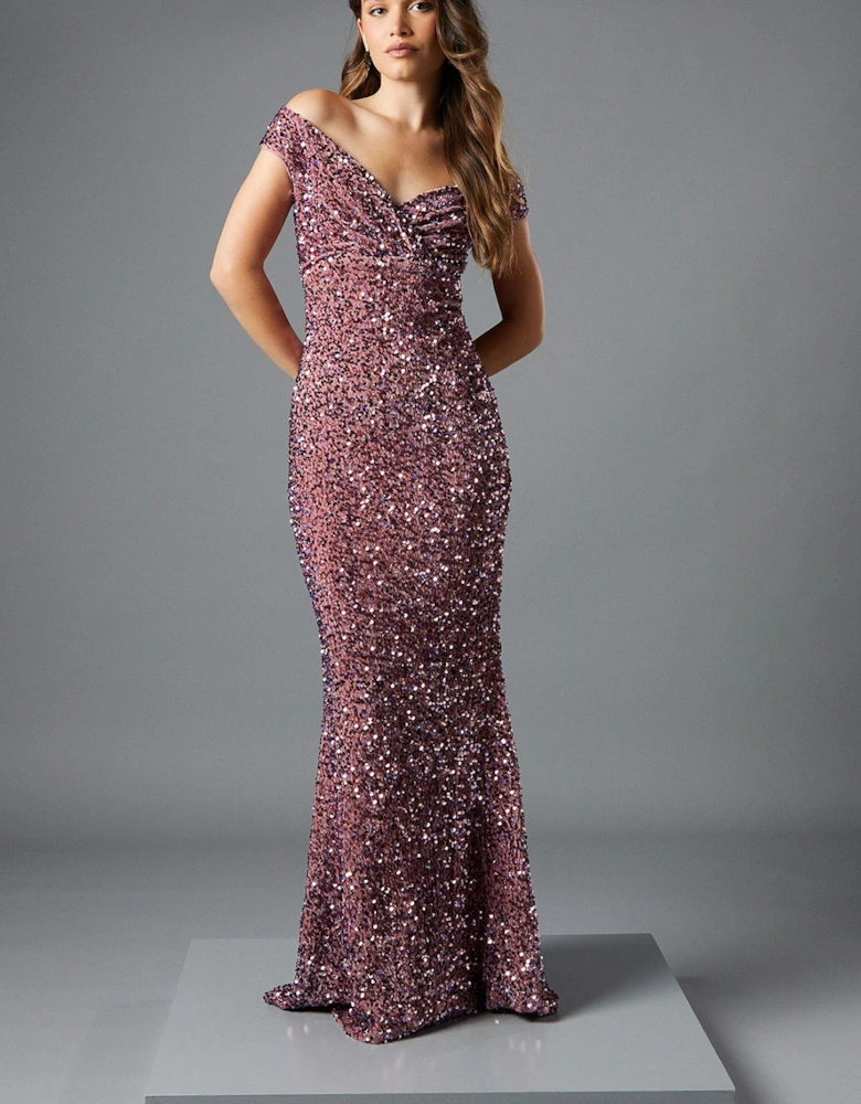 Bardot Velvet Sequin Maxi Dress